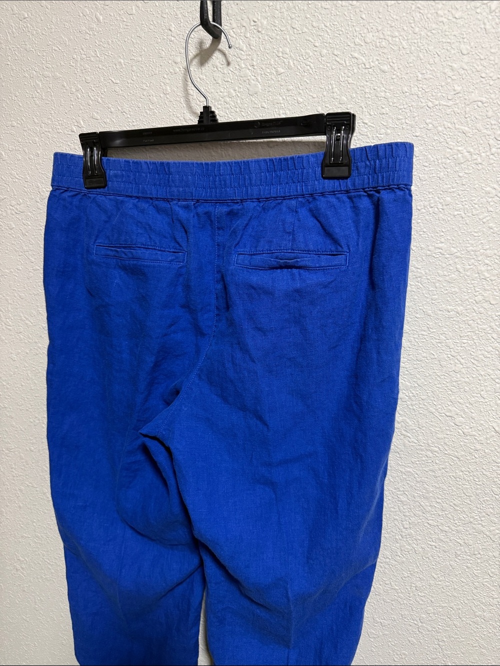 J. Jill Love Linen Cobalt Blue Elastic Waist Pants Small Petite 100% Linen - Picture 10 of 11